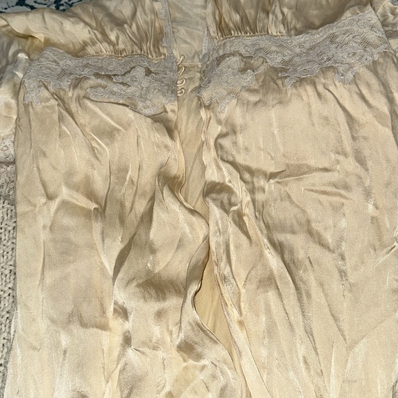 Vintage Elegant Cream open front maxi Dress with Lace Details size small - Picture 7 of 12